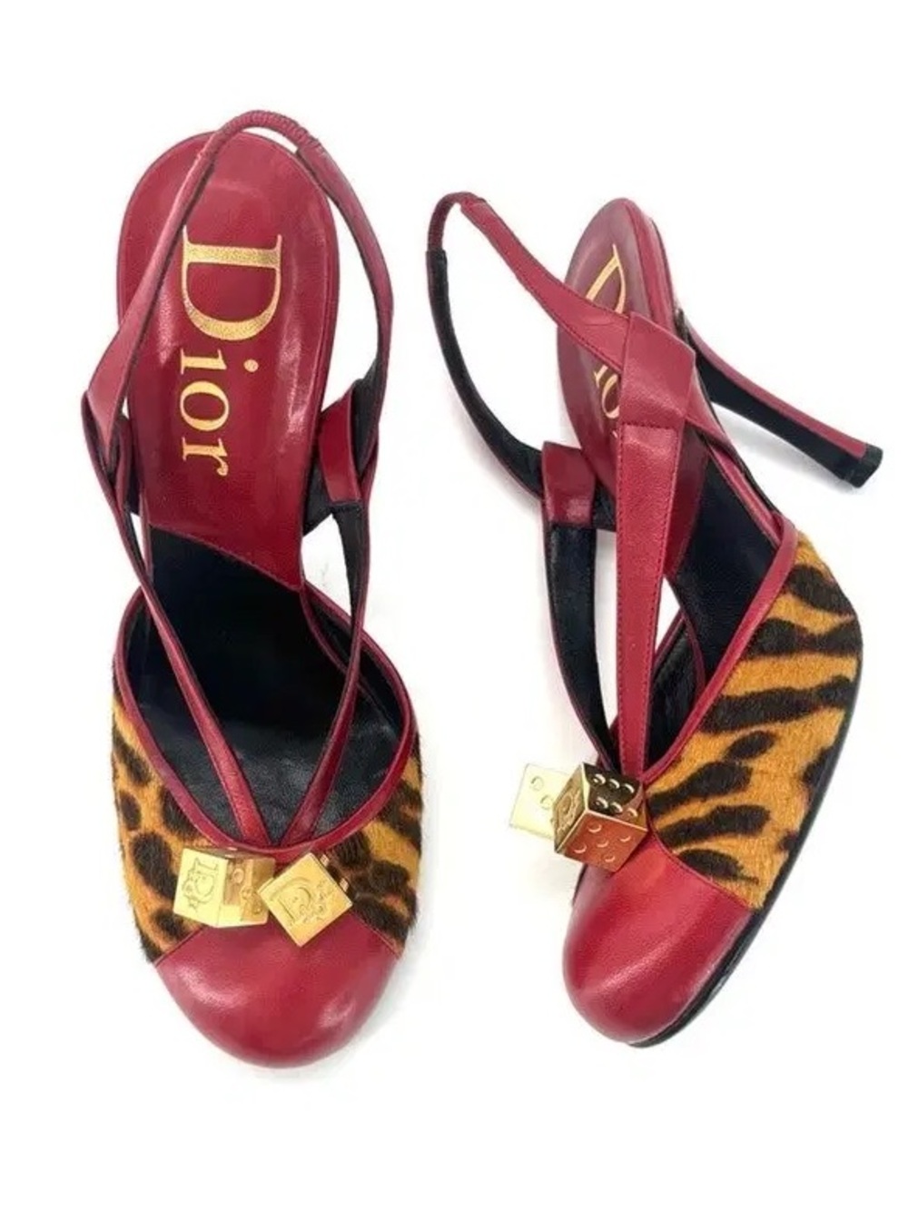 Rare Christian Dior by Galliano Leather Ponyhair Slingback Heels - Picture 4 of 14